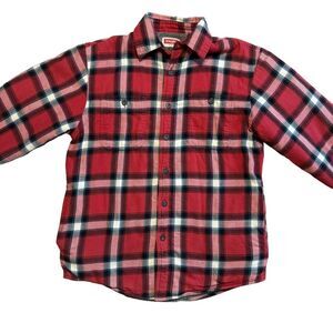 Wrangler Men's Sherpa Lined Plaid Flannel Shirt Shacket Jacket Size Small